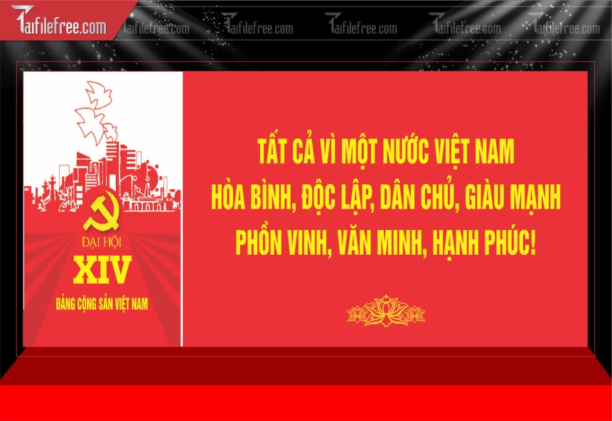 Mẫu Phông Nền Nhiệt Liệt Chào Mừng Đại Hội Đại Biểu_TD674
