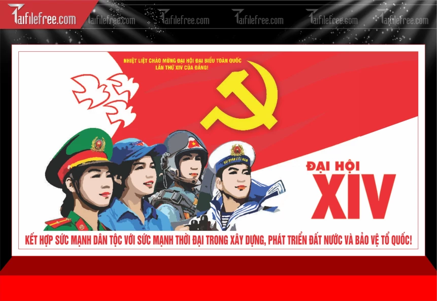 Mẫu Phông Nền Nhiệt Liệt Chào Mừng Đại Hội Đại Biểu_TD675