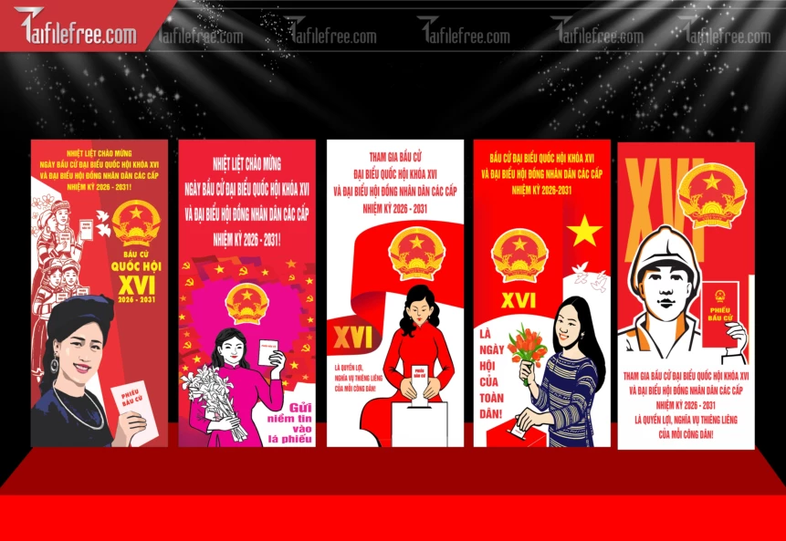 Mẫu Poster Nhiệt Liệt Chào Mừng Ngày Bẩu Cử_TD686