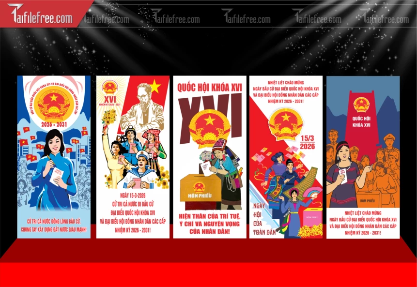 Mẫu Poster Nhiệt Liệt Chào Mừng Ngày Bẩu Cử_TD688