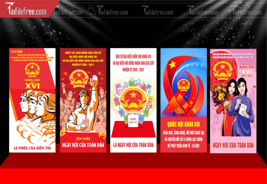 Mẫu Poster Nhiệt Liệt Chào Mừng Ngày Bẩu Cử_TD689