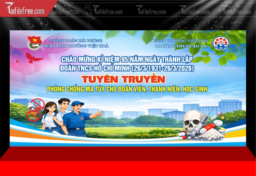 Phông Nền Tuyên Truyền Phòng Chống Tệ Nạn Xã Hội, Nói Không Với Ma Túy TD690