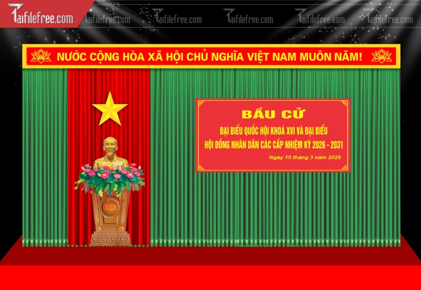 Mẫu Phông Nền Nhiệt Liệt Chào Mừng Ngày Bẩu Cử_TD692