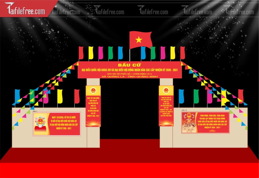 Mẫu Cổng Chào Nhiệt Liệt Chào Mừng Ngày Bẩu Cử_TD693