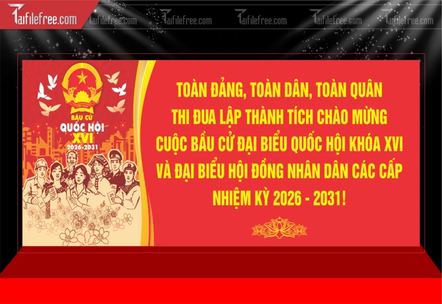 Mẫu Pano Nhiệt Liệt Chào Mừng Ngày Bẩu Cử_TD694