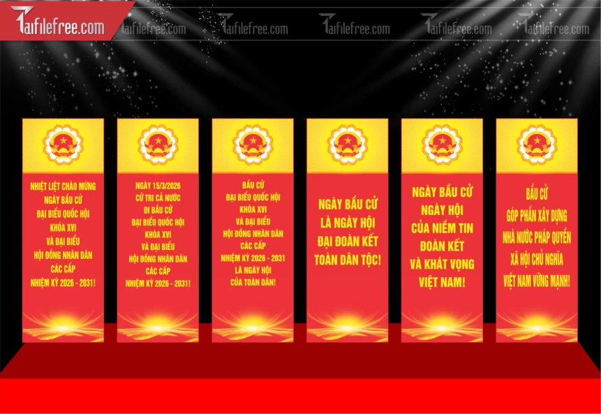 Mẫu Poster Nhiệt Liệt Chào Mừng Ngày Bẩu Cử_TD696