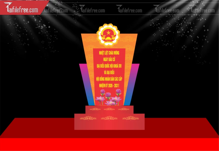 Mẫu Biểu Tượng Trang Trí Nhiệt Liệt Chào Mừng Ngày Bẩu Cử_TD700