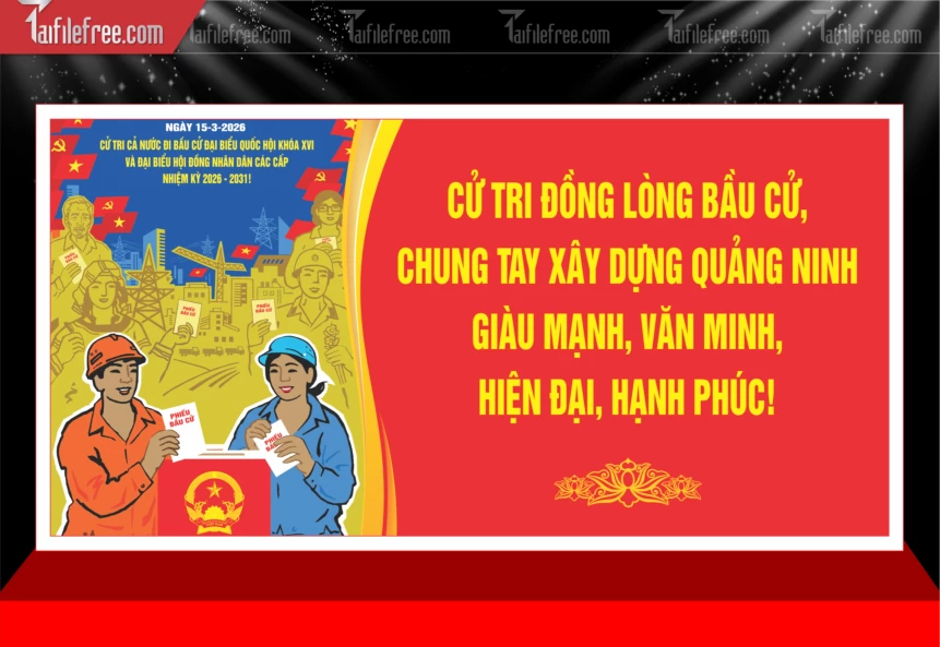 Mẫu Pano Nhiệt Liệt Chào Mừng Ngày Bẩu Cử_TD703