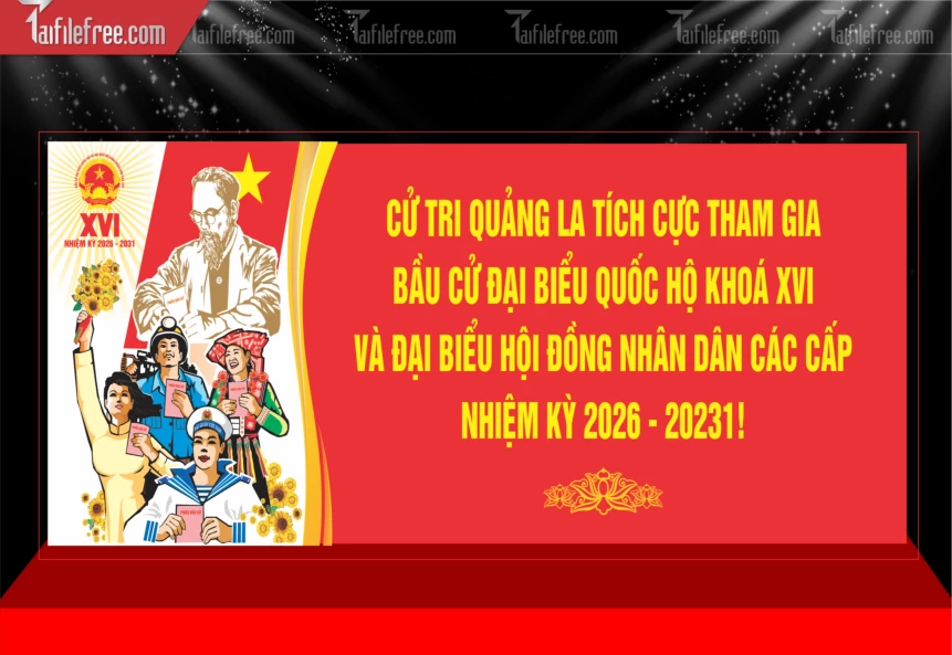 Mẫu Pano Nhiệt Liệt Chào Mừng Ngày Bẩu Cử_TD704
