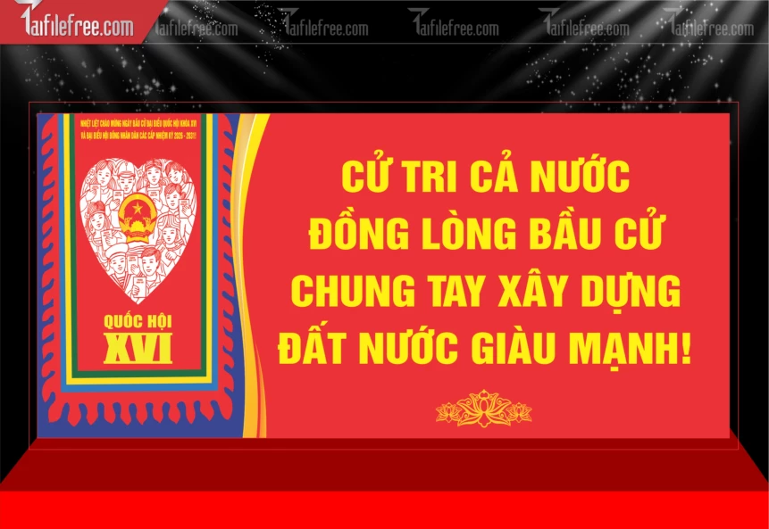 Mẫu Pano Nhiệt Liệt Chào Mừng Ngày Bẩu Cử_TD705