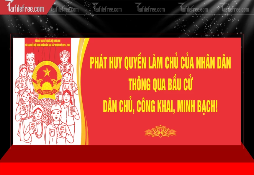 Mẫu Pano Nhiệt Liệt Chào Mừng Ngày Bẩu Cử_TD706