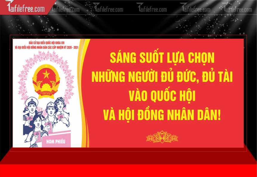 Mẫu Pano Nhiệt Liệt Chào Mừng Ngày Bẩu Cử_TD707