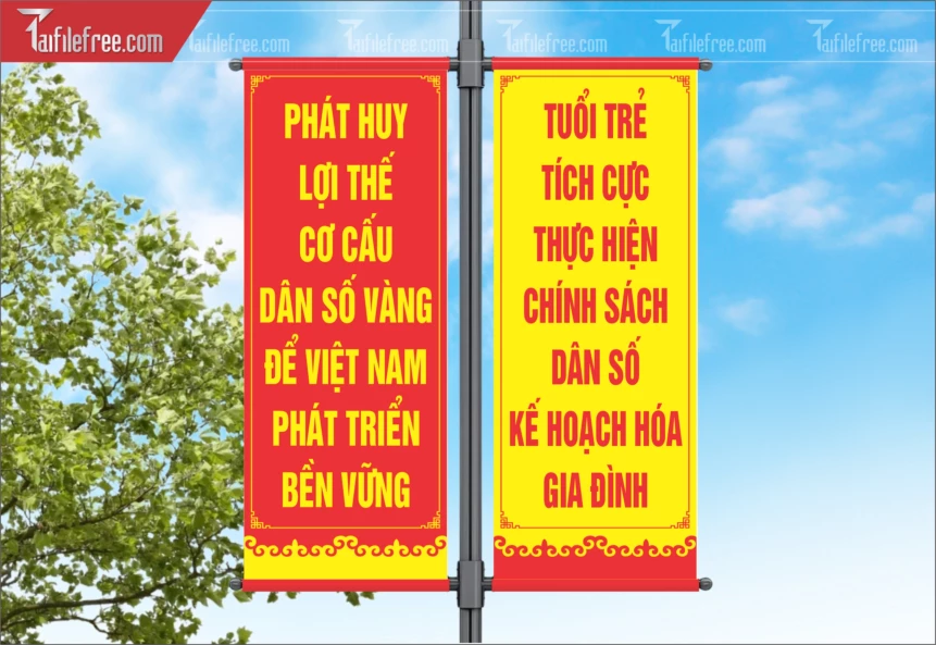 Baner Tuyên Truyền Ngày Gia Đình Việt Nam, Dân Số Kế Hoạch Hóa Gia Đình TDM20