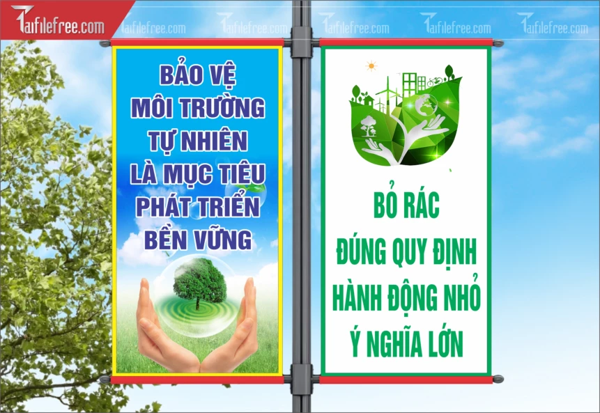 Phướn Treo Đường Phố Tuyên Truyền Bảo Vệ Môi Trường_TDM31