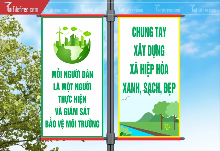 Phướn Treo Đường Phố Tuyên Truyền Bảo Vệ Môi Trường_TDM32