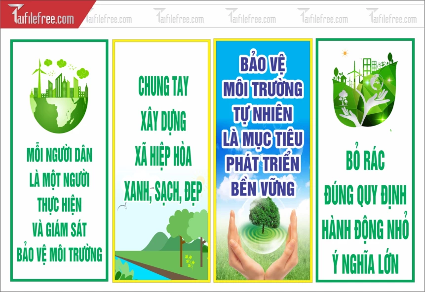 Phướn Cổ Động Bảo Vệ Môi Trường Mới TDM49