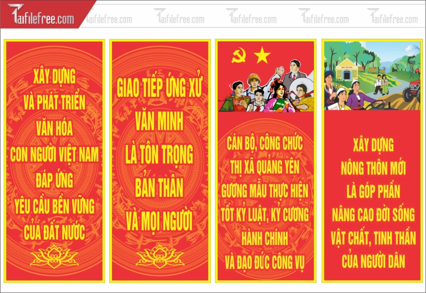 Phướn Cổ Động Nông Thôn Mới TDM50