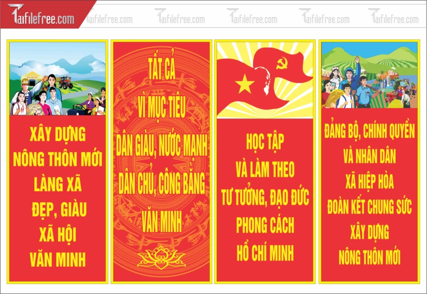 Phướn Cổ Động Nông Thôn Mới TDM52