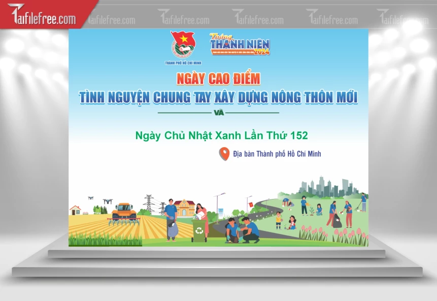 Background Cổ Động Nông Thôn Mới TDM65