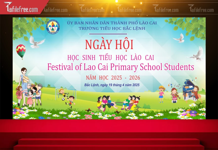 Background Ngày Hội Học Sinh Tiểu Học Lào Cai_TH55