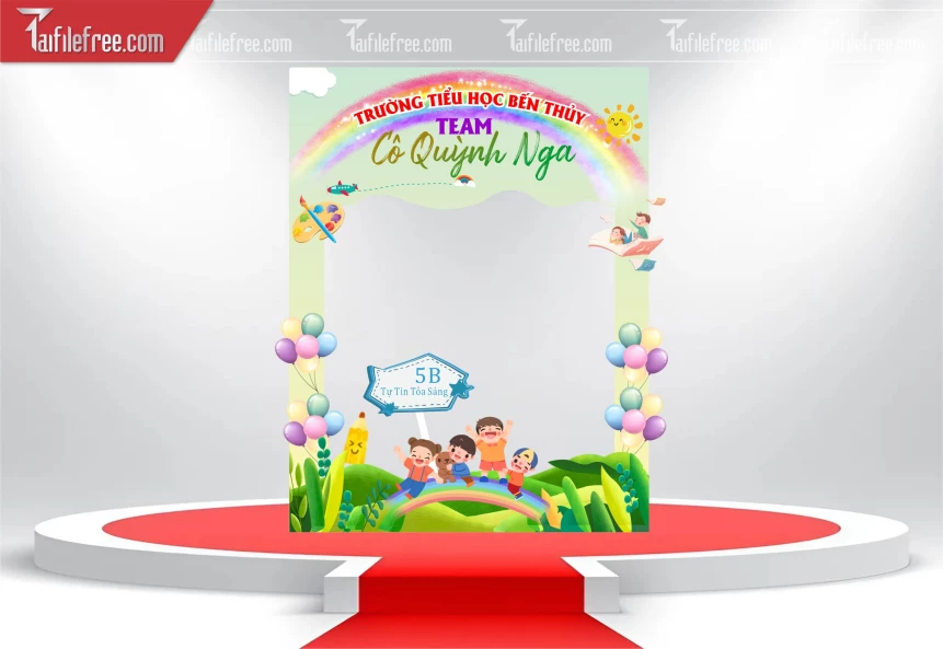 Background Team Cô Quỳnh Nga 5B Tự Tin Tảo Sáng_TH64