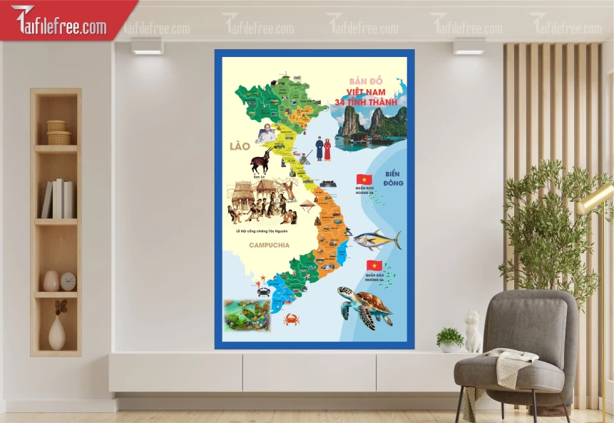 Bản Đồ Việt Nam 34 Tỉnh Thành_TH81
