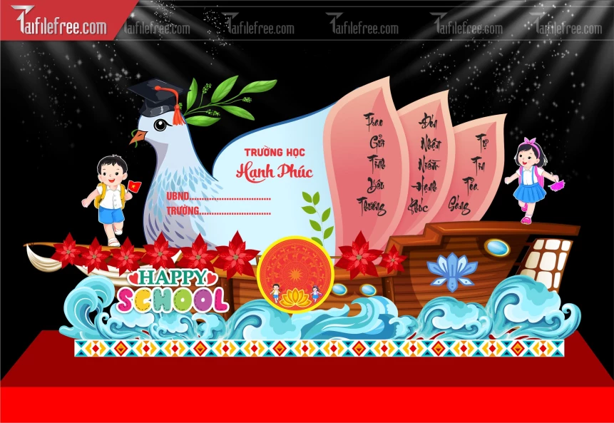 Mô Hình Trang Trí Trường Tiểu Học Happy School_TH82