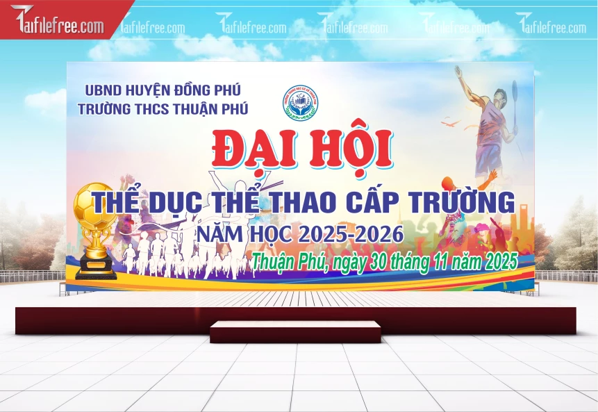 Background Đại Hội Thể Dục Thể Thao Cấp Trường_TK101