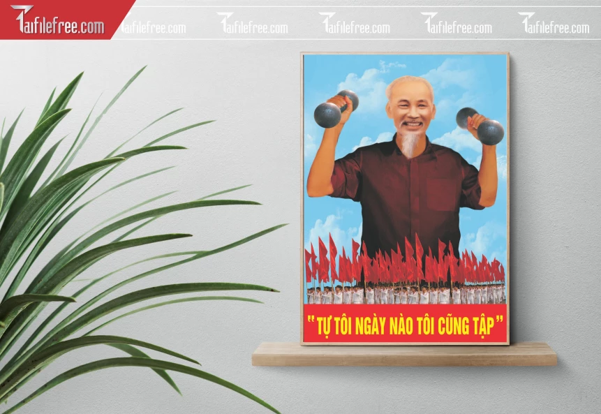 Tranh Bác Hồ Tập Luyện Sức Khỏe_TK81