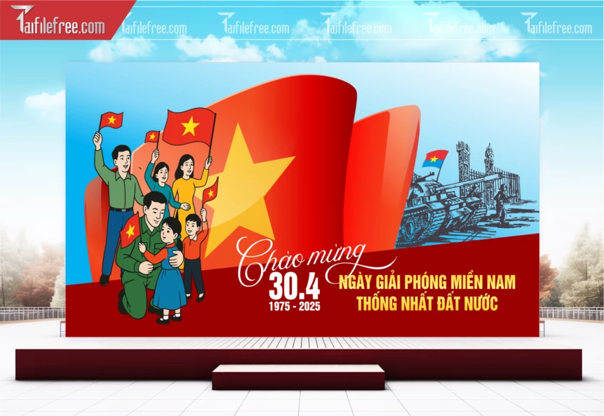 Background Lễ Mừng Giải Phóng Miền Nam 30/4 Vector_GN196