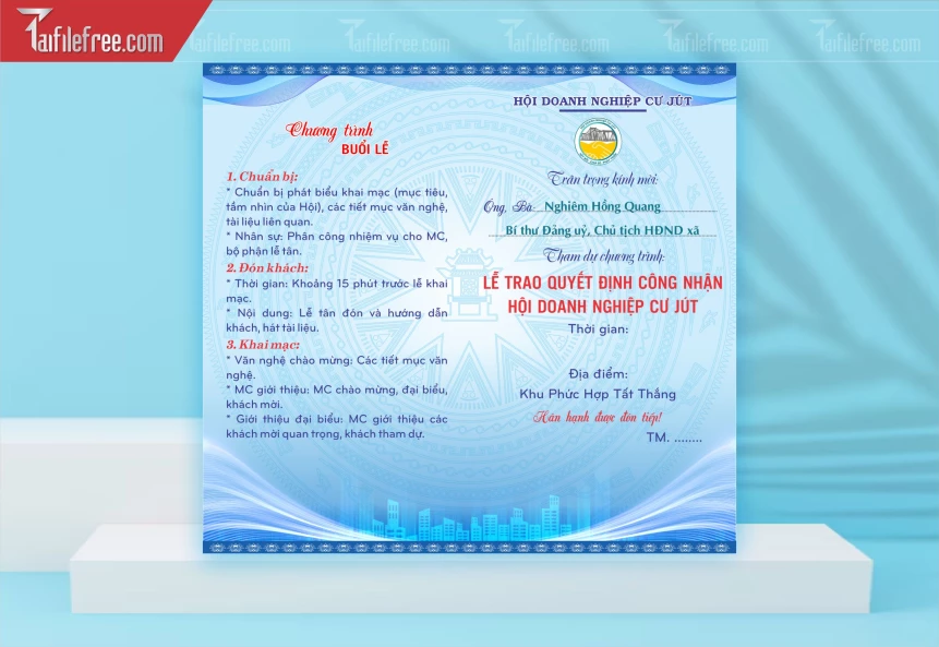 Thư Mời Lễ Trao Quyết Định Công Nhận Hội Doanh Nghiệp_TM46