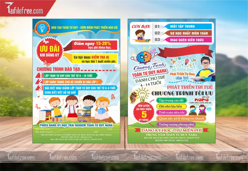 Mẫu Thiết Kế Tờ Rơi Trương Trình Toán Tư Duy Nara TN102