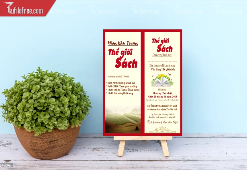 Mẫu Thiết Kế Tờ Rơi Mừng Khai Trương Thế Giới Sách TN99