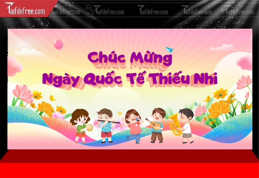 Phông Nền Chúc Mừng Ngày Quốc Tế Thiếu Nhi_TNV100