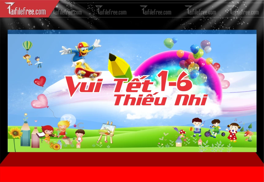 Phông Nền Chúc Mừng Ngày Quốc Tế Thiếu Nhi_TNV97