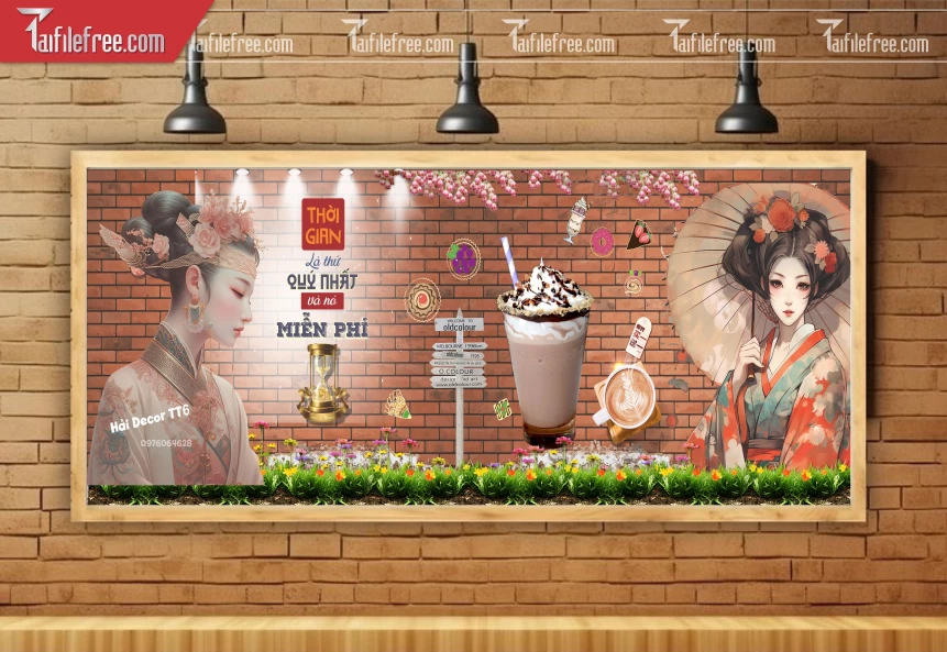 File Tranh Tường Trang Trí Quán Cà Phê, Trà Sữa_TP112