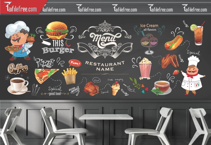 File Tranh Tường Trang Trí Quán Cà Phê, Trà Sữa_TP113