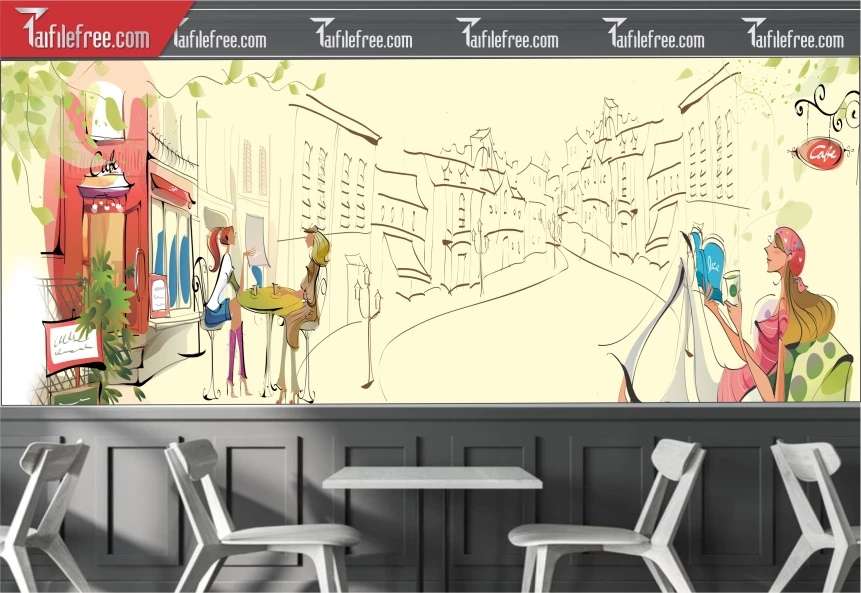 File Tranh Tường Trang Trí Quán Cà Phê, Trà Sữa_TP116