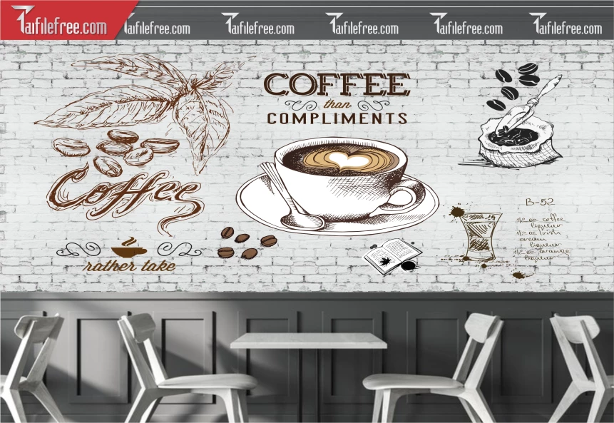 File Tranh Tường Trang Trí Quán Cà Phê, Trà Sữa_TP117