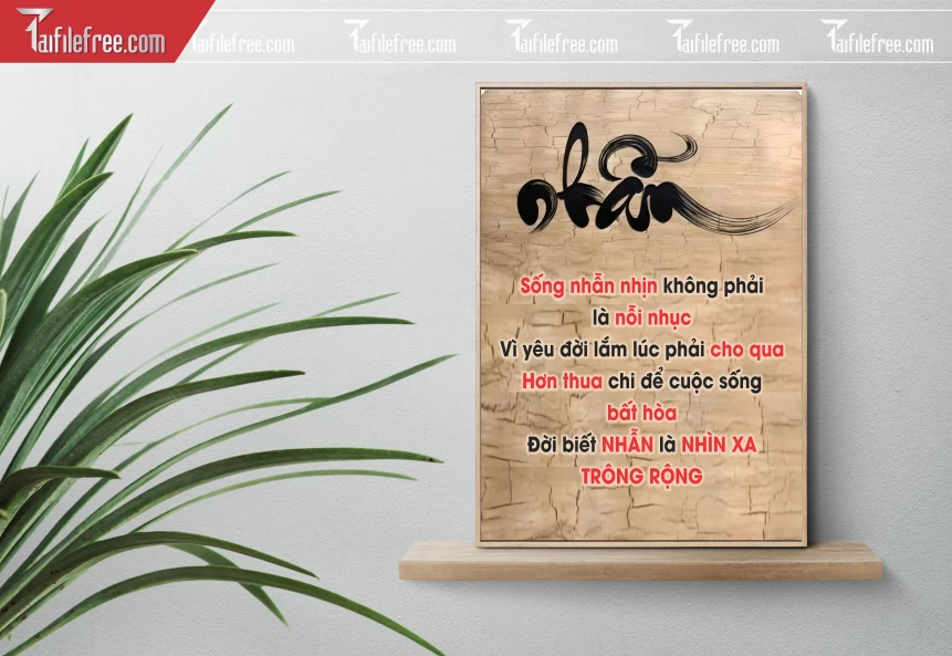 Tranh Phật Giáo Đẹp Chữ Nhẫn_TQ75