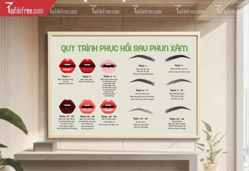 Tranh Trang Trí Spa Quy Trình Phục Hồi Sau Phun Xăm_TS66