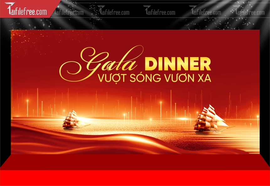 Backdrop Gala Dinner Vượt Sống Vươn Xa_TT152