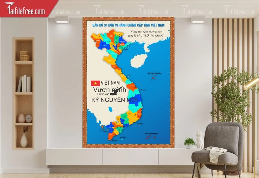 Bản Đồ Việt Nam 34 Tỉnh Thành_TT173