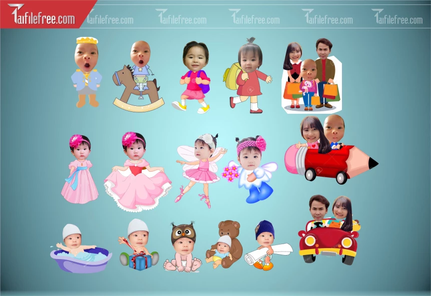 Thiết Kế Chibi Đáng Yêu, Trang Trí Sinh Nhật Cho Bé_TT179