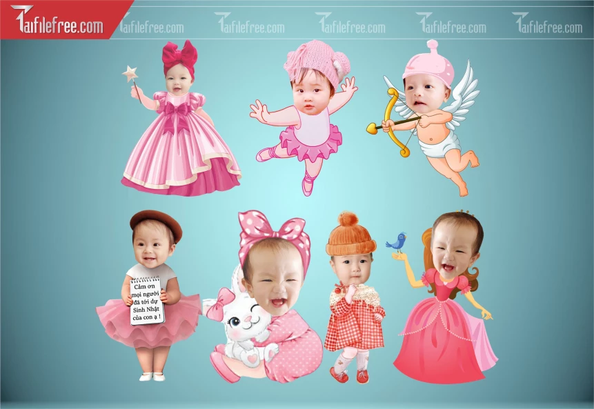 Thiết Kế Chibi Đáng Yêu, Trang Trí Sinh Nhật Cho Bé_TT181