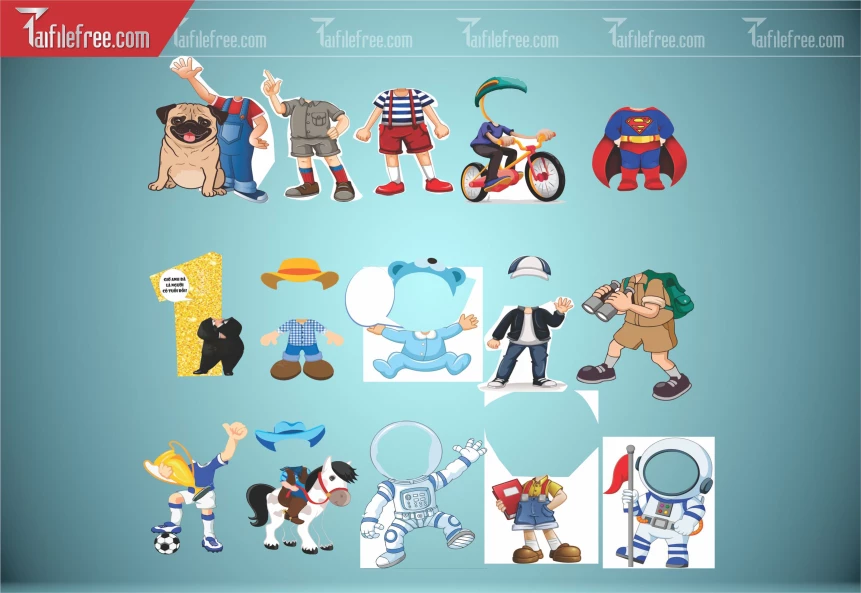 Thiết Kế Chibi Đáng Yêu, Trang Trí Sinh Nhật Cho Bé_TT182