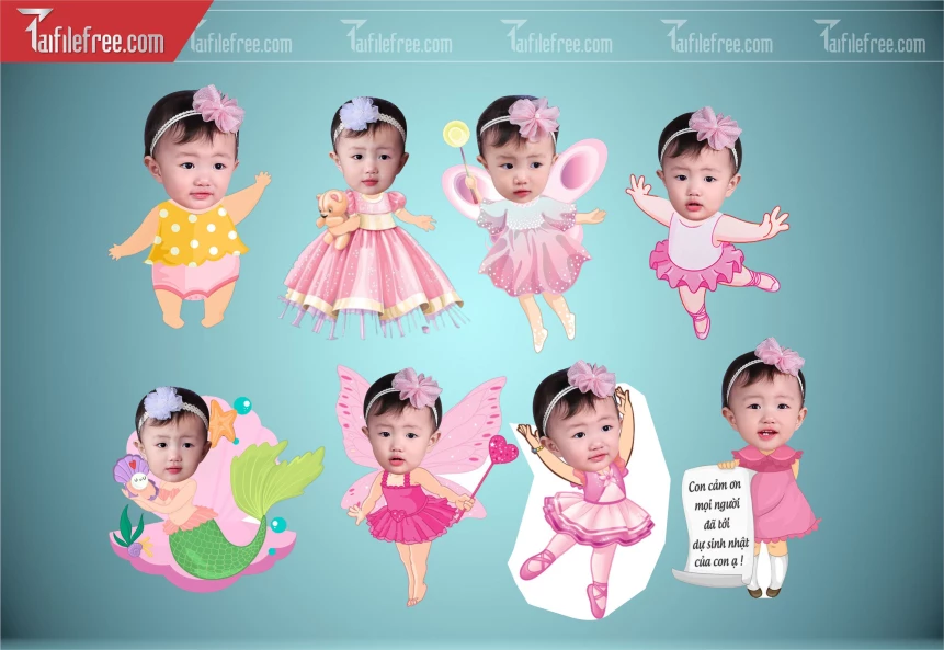 Thiết Kế Chibi Đáng Yêu, Trang Trí Sinh Nhật Cho Bé_TT183