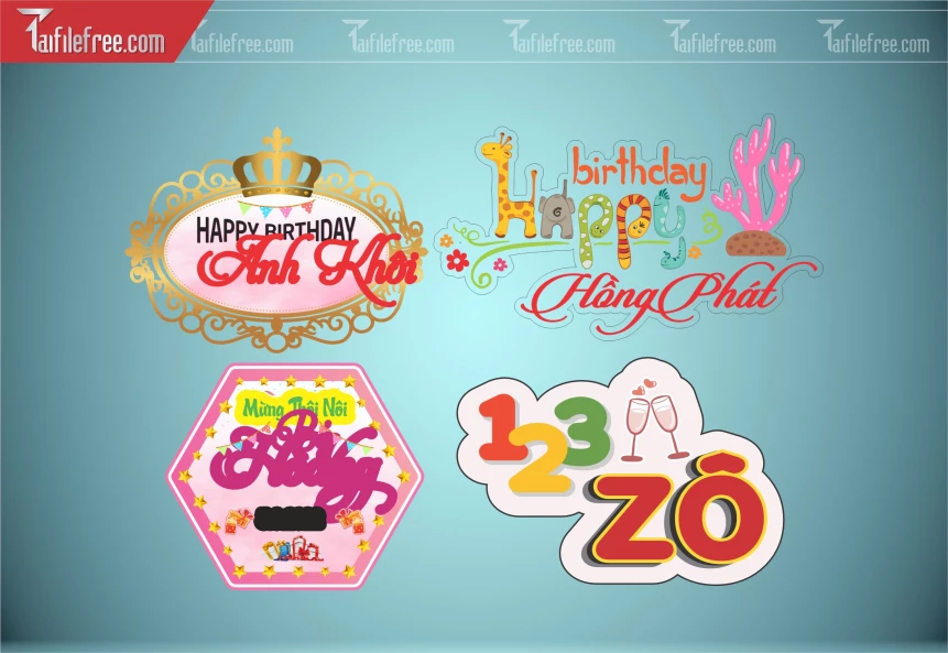 Thiết Kế Hashtag Đáng Yêu, Trang Trí Sinh Nhật Cho Bé_TT186