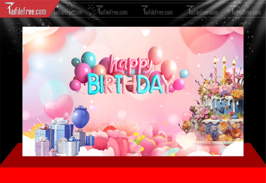 Mẫu Phông Nền Sân Khấu Sinh Nhật Đẹp_TT199