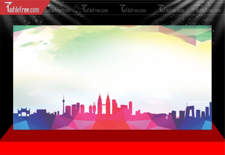 Mẫu Phông Nền Sân Khấu Màu Sắc Thành Phố Ấn Tượng_TT97